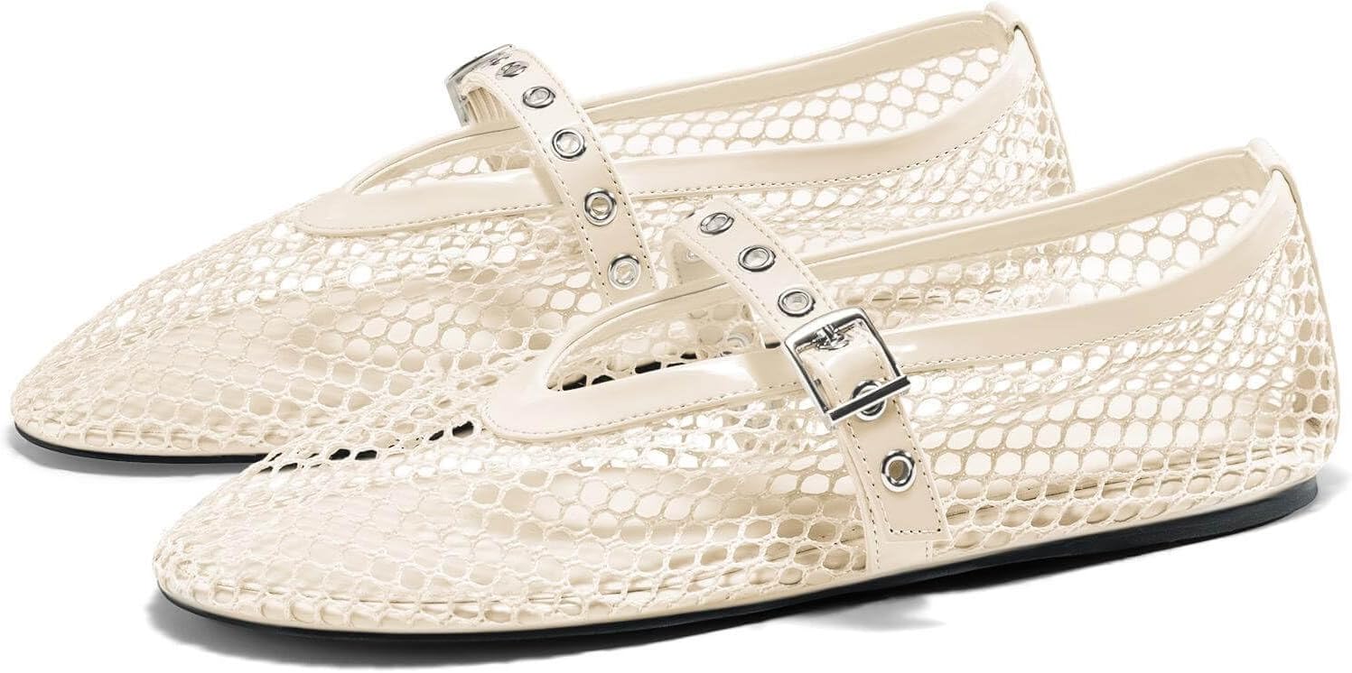 Coutgo Womens Mesh Ballet Flats for Comfort and Style