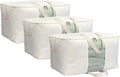 55L Canvas Clothes Storage Bags 3 Pack Beige - Closet Organizer