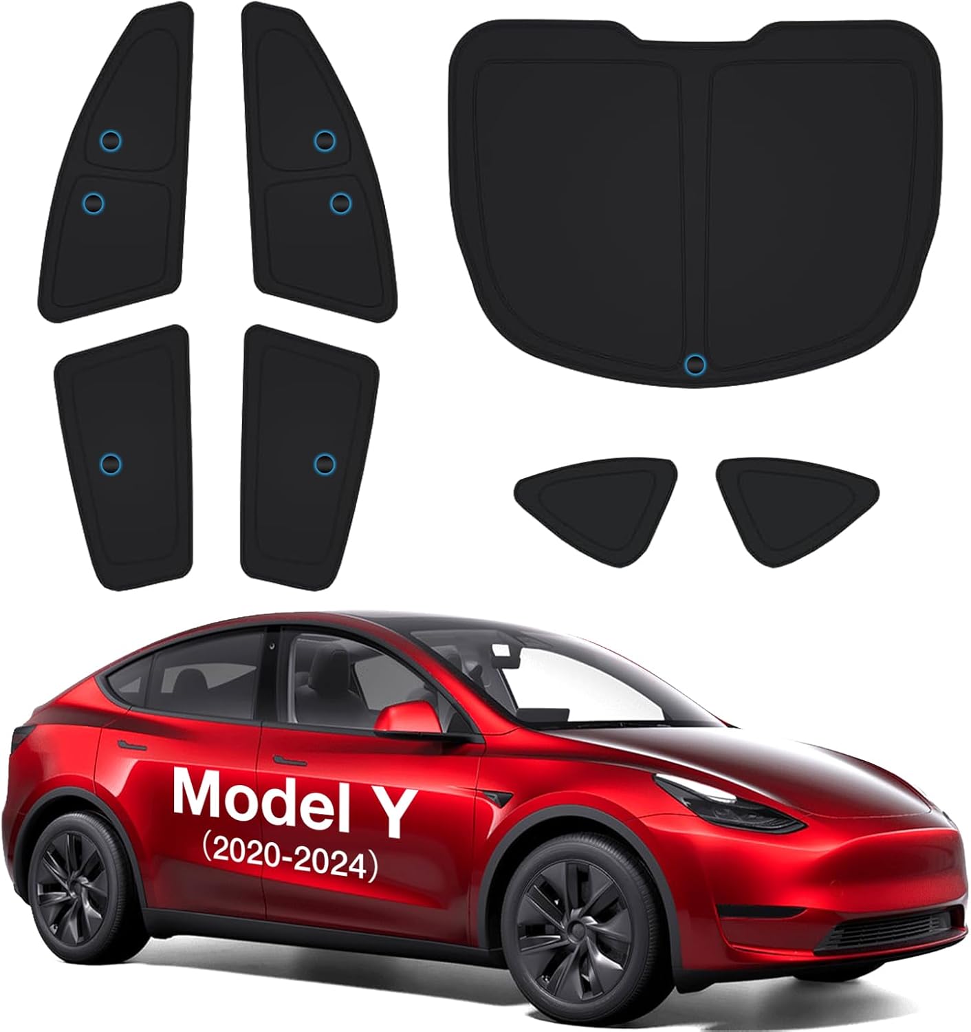 Wigoo 2025 Upgrade Tesla Model Y Side Window Sunshade Set
