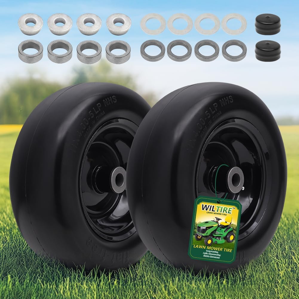 11x4.00-5 Flat Free Tire and Wheel for Lawn Mowers