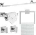 Towel Bar Set Brushed Nickel 5-Piece Bathroom Hardware Set - Durable