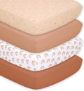 Peanutshell 4-Pack Fitted Crib Sheets - Soft Breathable Boho Set