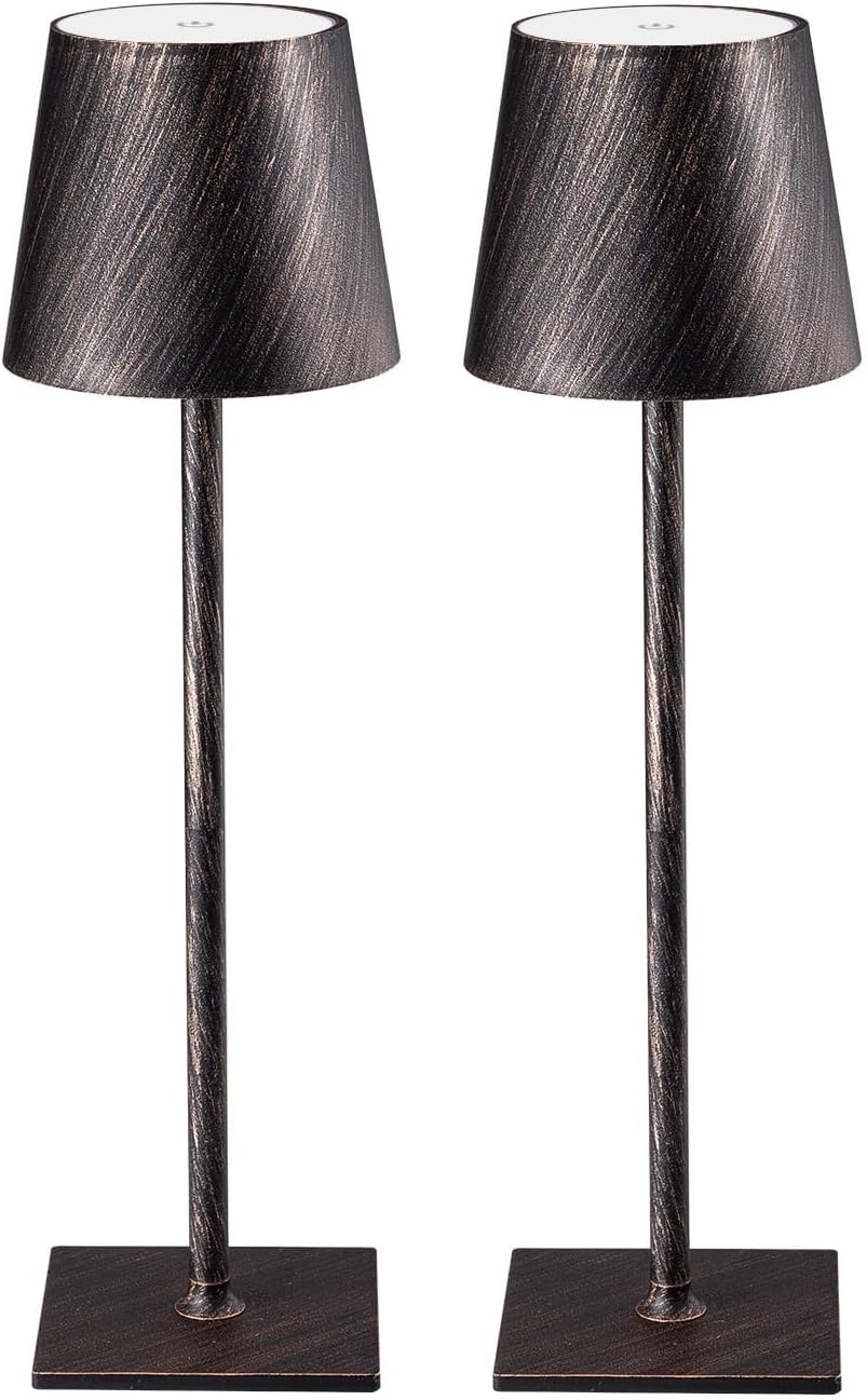 2 Pack Cordless Table Lamps with Stepless Dimming for Any Space