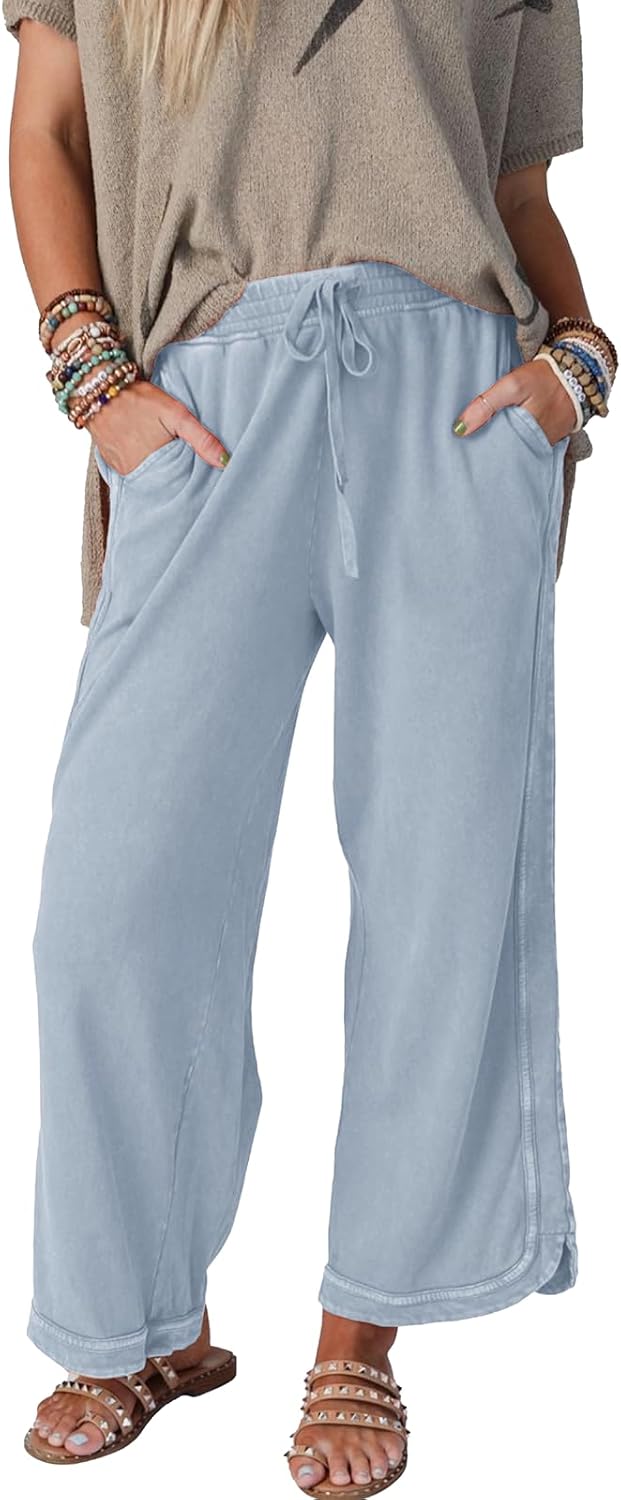 Gnveub Women's Yoga Pants Lightweight Wide Leg Sweatpants