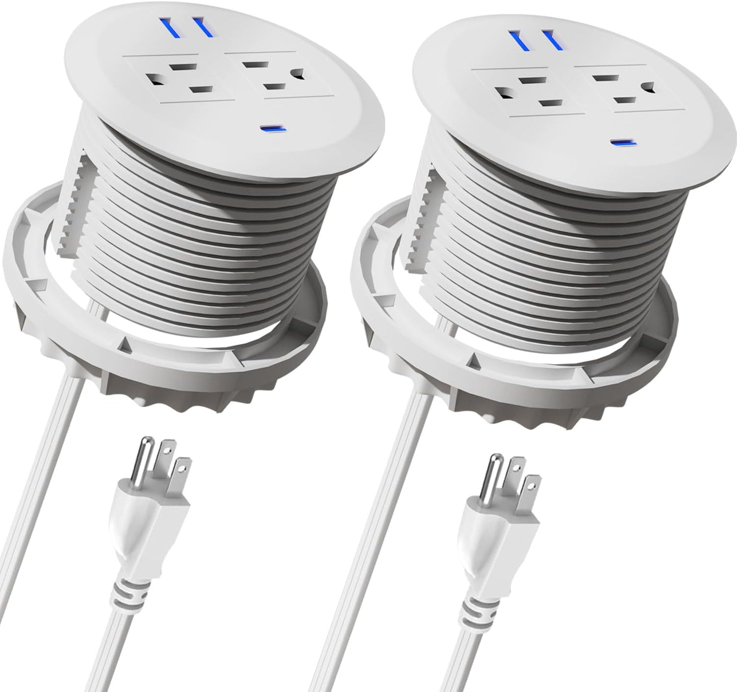 2PCS 3 Inch Desktop Power Grommet with Fast Charging Station