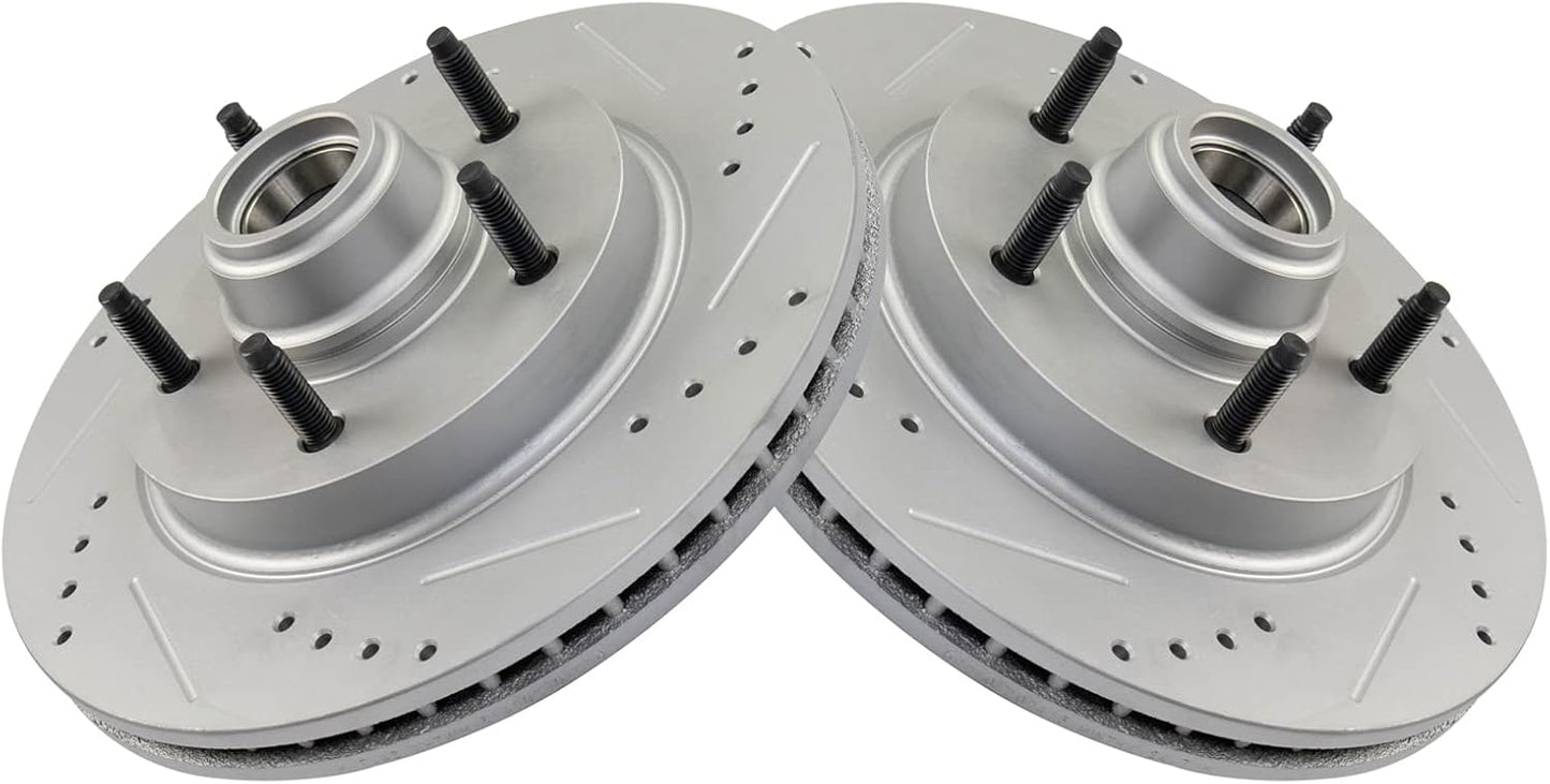 TRQ Front Performance Brake Rotors Set for 1997-1998 Ford F-150