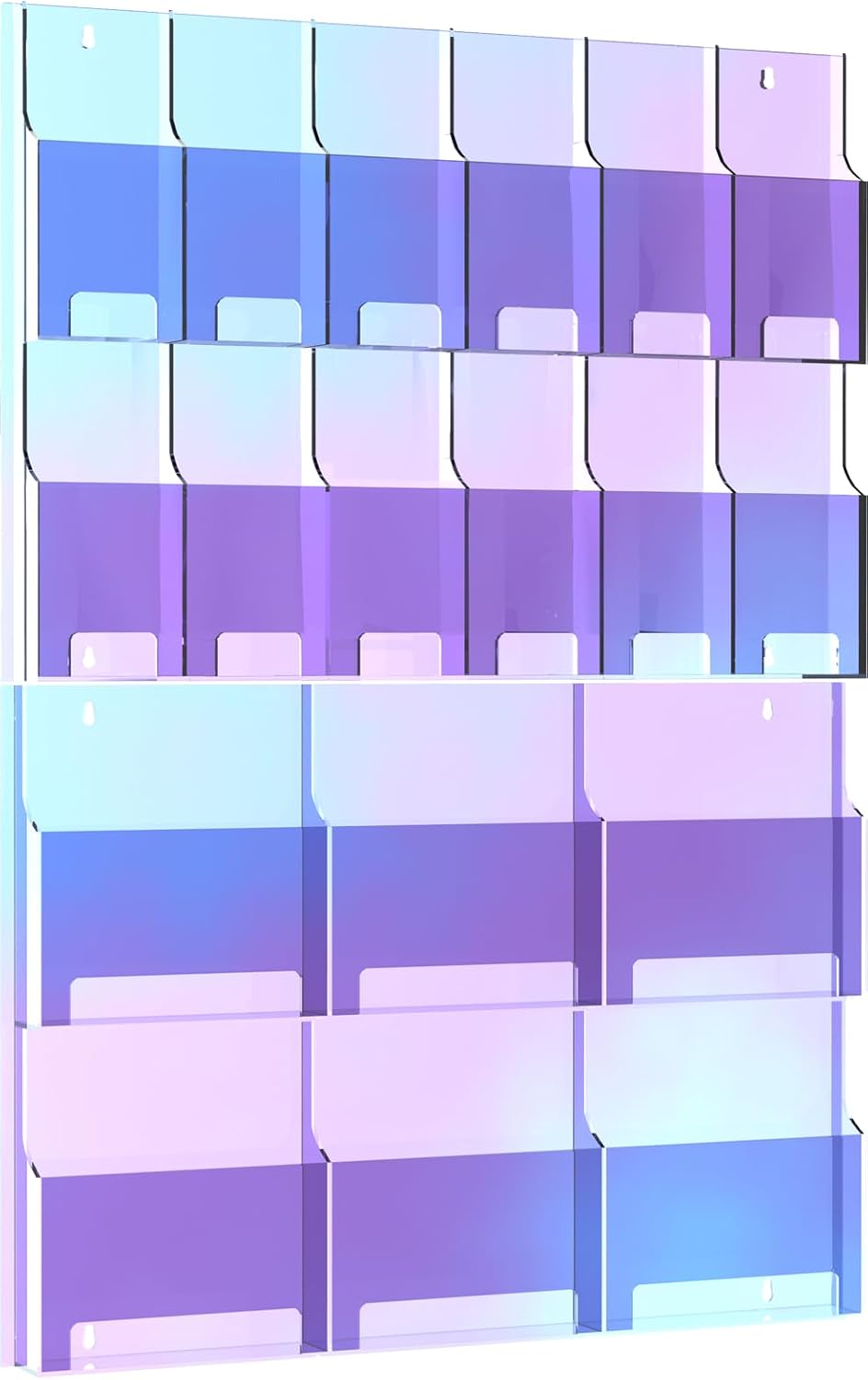 Iridescent Acrylic Wall Mounted Brochure Holder for Displays