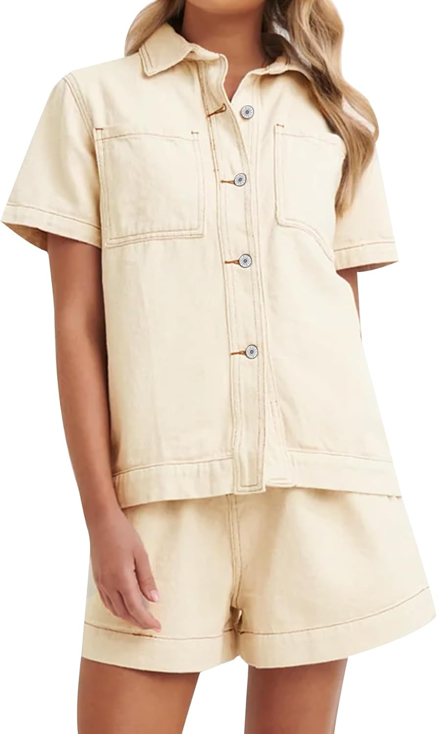 Kedera Summer Denim Set for Women: Casual 2 Piece Outfit