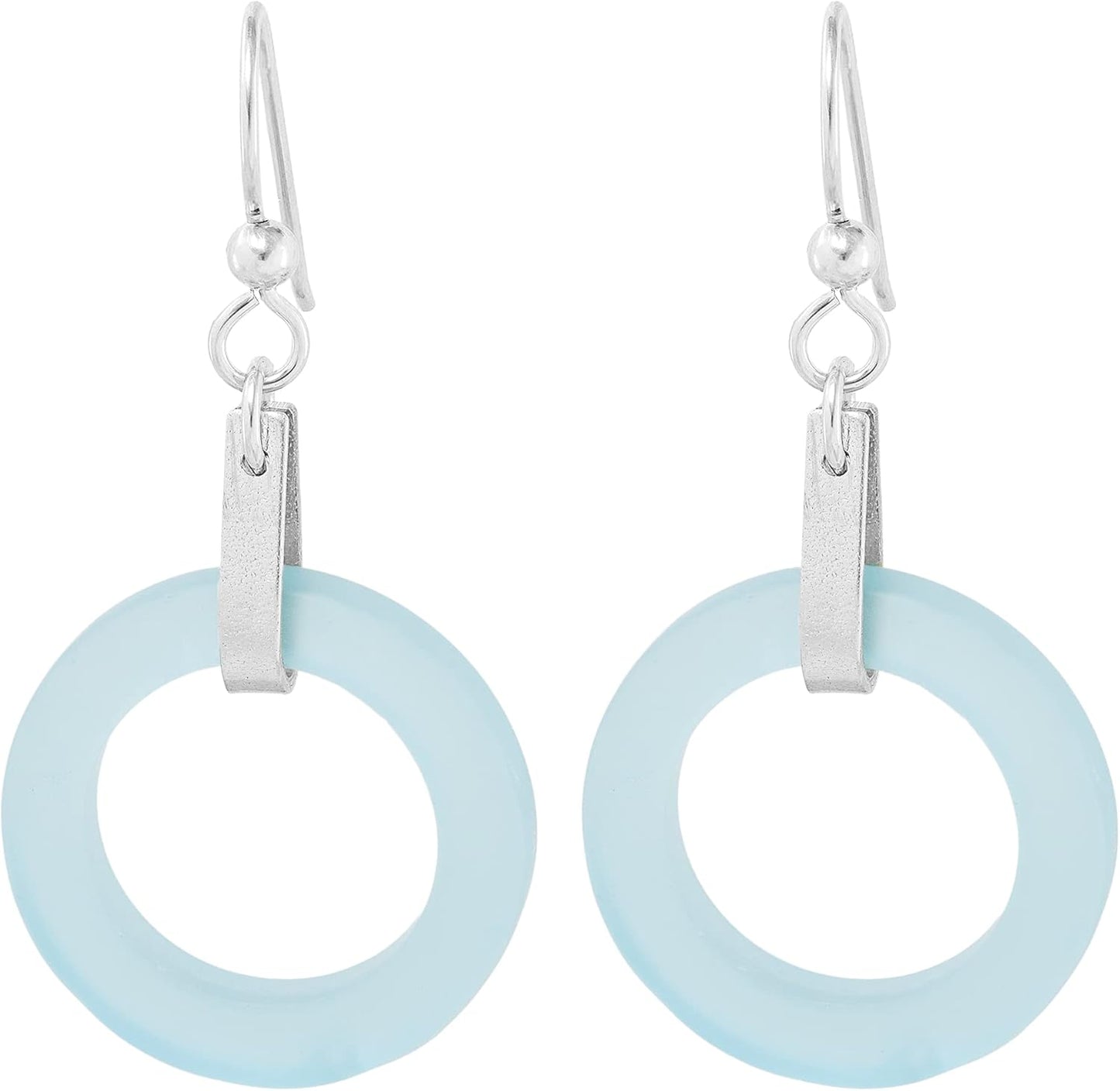 Round Matte Black Recycled Glass Earrings for Everyday Wear