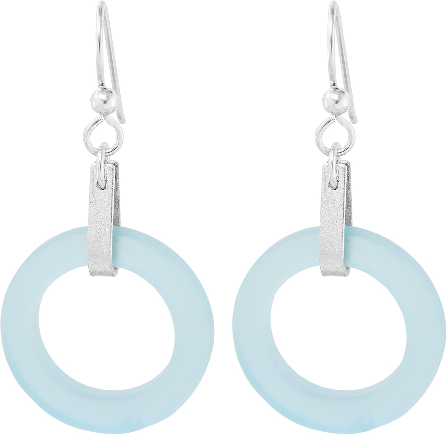 Round Matte Black Recycled Glass Earrings for Everyday Wear