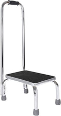Vaunn Medical Foot Step Stool with Handle - Durable Chrome Stepping