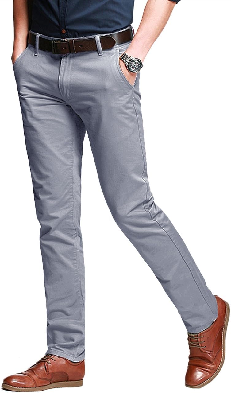 Match Men's Slim Tapered Stretchy Casual Pants for Comfort