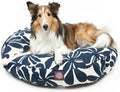 Navy Blue Plantation Medium Round Indoor Outdoor Pet Dog Bed