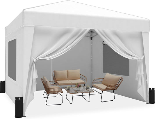 10x10 Pop Up Canopy Tent with Sidewalls for Outdoor Events