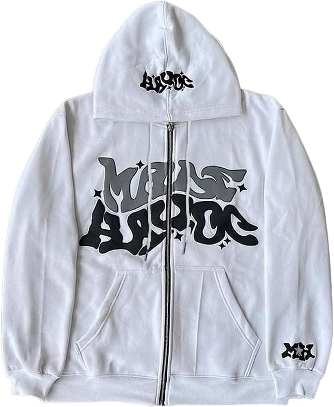 Vintage Oversized Y2K Zip-Up Hoodie