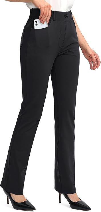 Women's Yoga Dress Pants for Work - Stretchy Business Casual Slacks