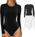Crew Neck Bodysuit Short Sleeve Women - Slim Fitted Basics