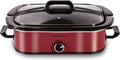 HOMECOOKIN 4-Quart Slow Cooker - Manual Warm Setting, Red