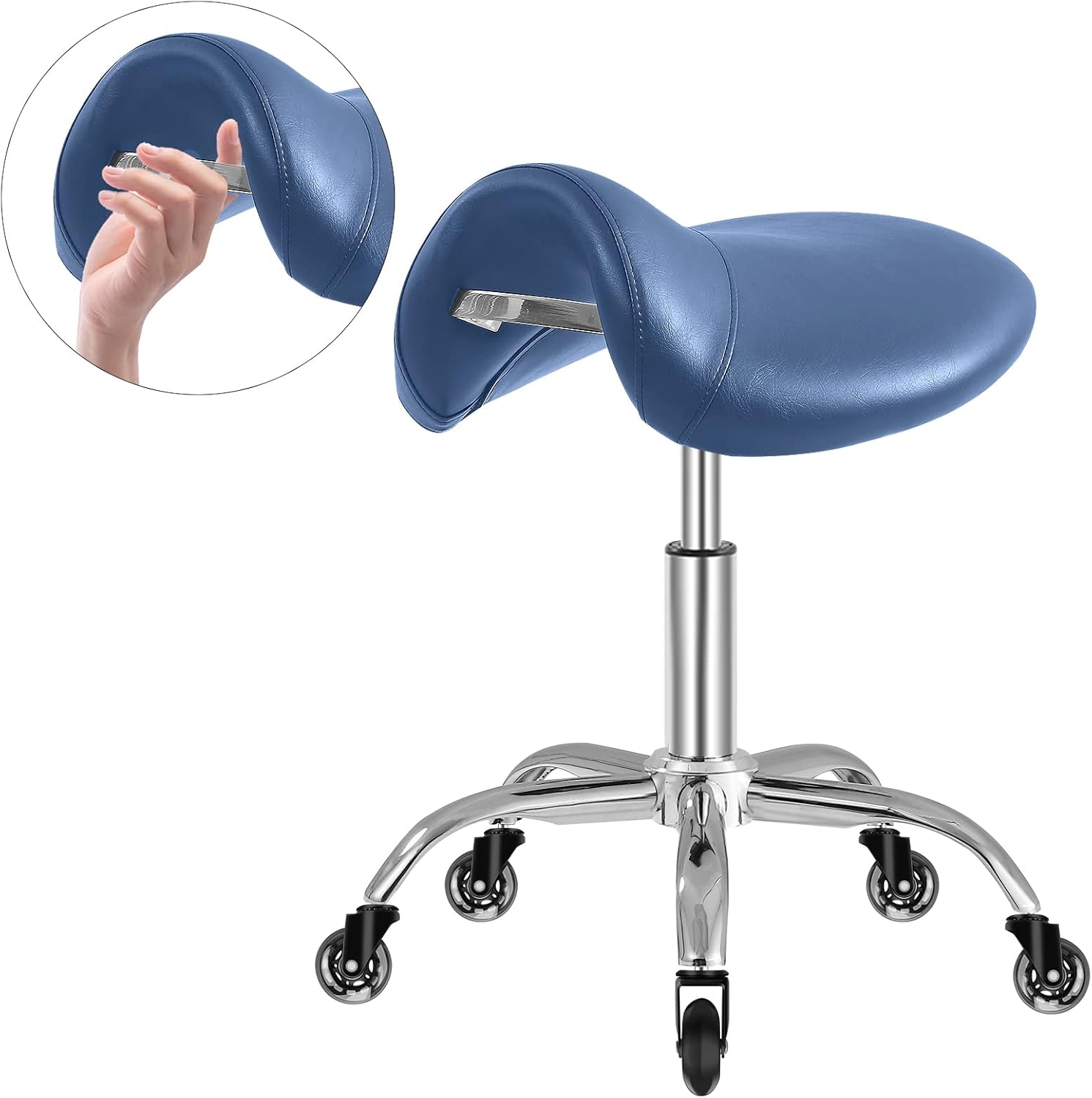 Saddle Stool with Wheels for Medical and Salon Use, Heavy Duty