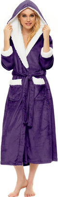 ccko Plush Robes For Women Hooded Fleece Bathrobe - Cozy & Warm