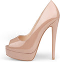 Women's Platform Stiletto Heels Peep Toe Pumps 6in - Sleek Party Heels