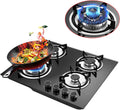 23In Gas Cooktop Stove Top 4 Burner Tempered Glass - Precise Control