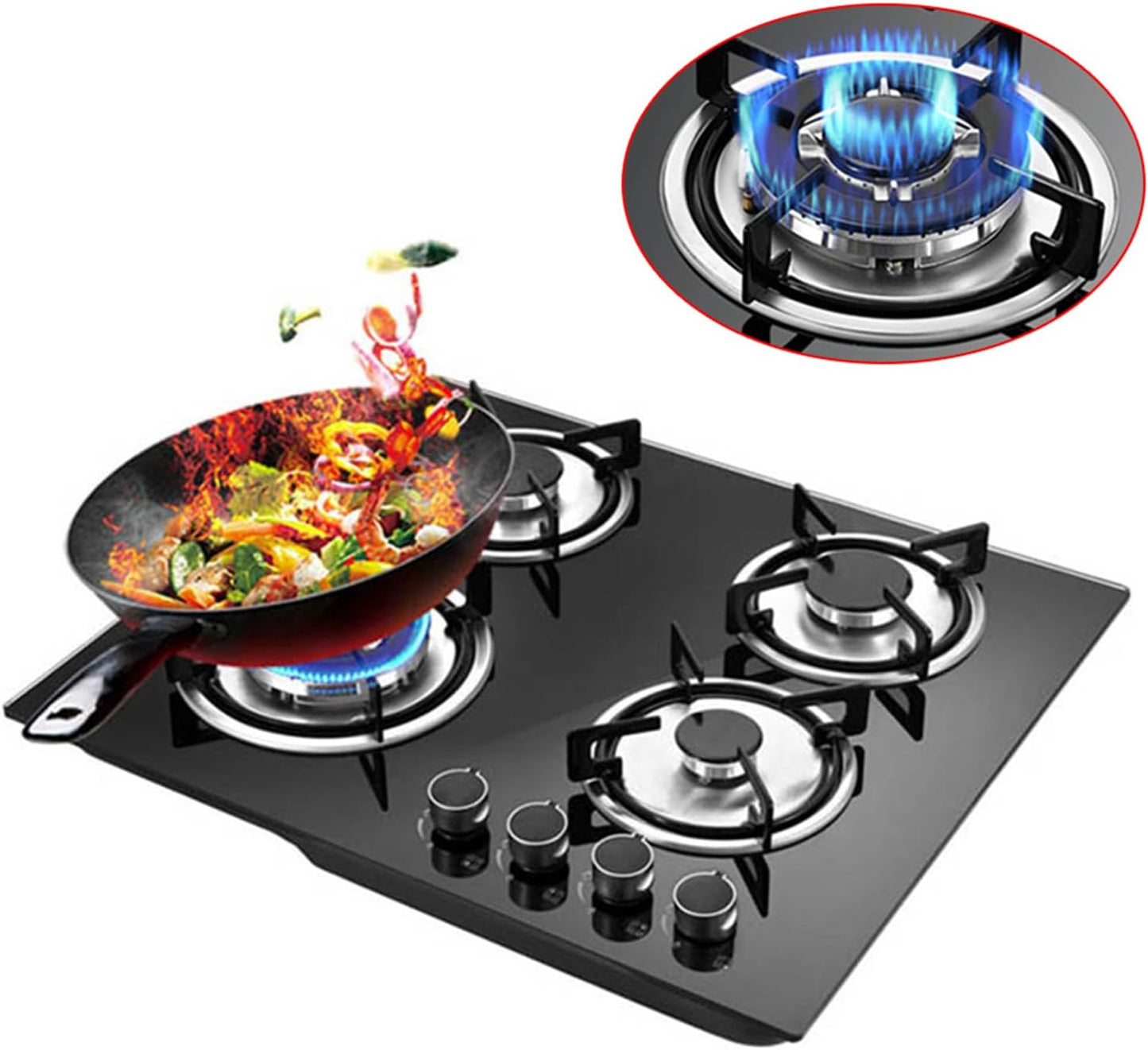 23In Gas Cooktop Stove Top for Home Kitchen with 4 Burners