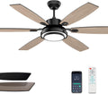 60 Inch Black Large Ceiling Fan with Light and Remote - Quiet