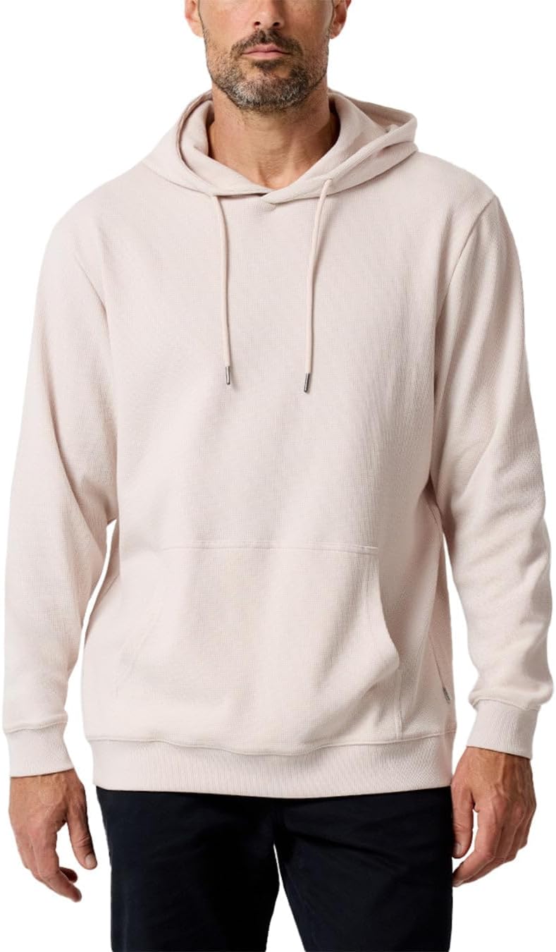Waffle Knit Pullover Hoodie for Men - Slim Fit Fall Style