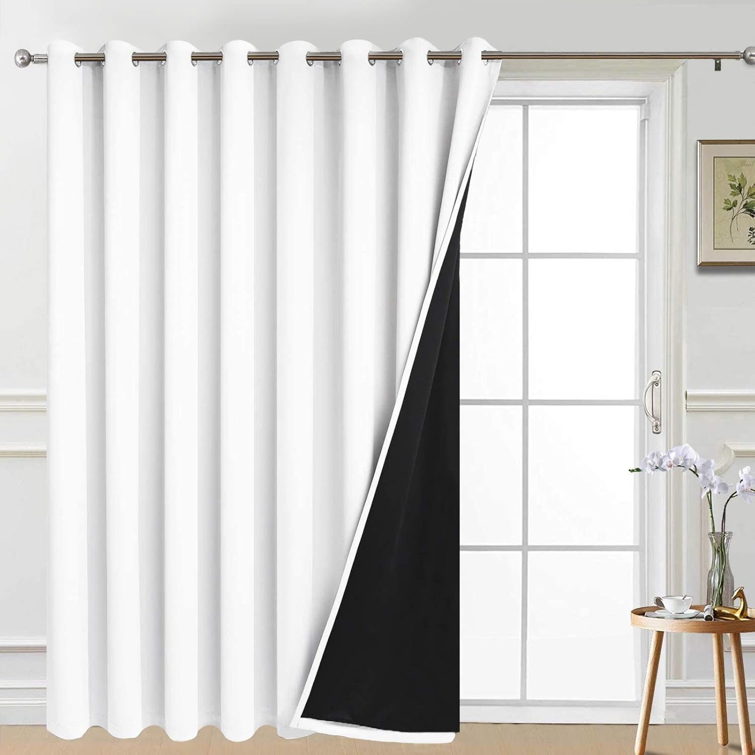 Yakamok Total Blackout Extra Wide Patio Sliding Door Curtains