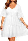 Pinup Fashion Plus Size Long Sleeve Fall Dress - Flowy Babydoll