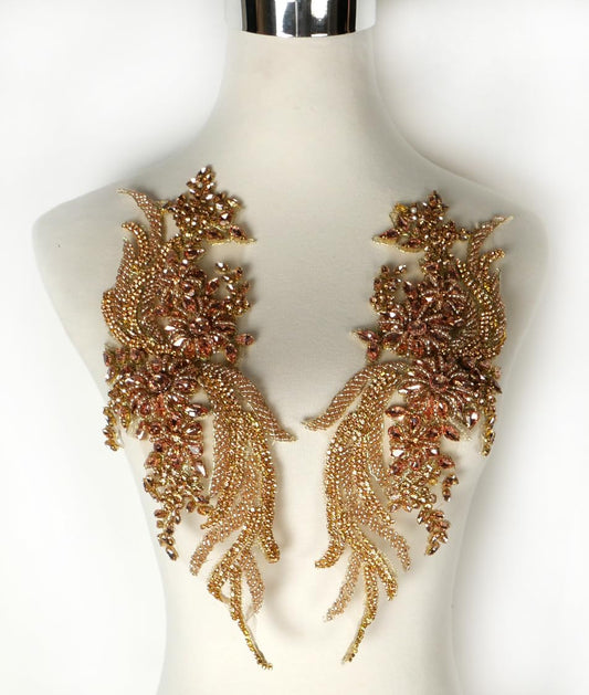 Hand-Made Beaded Rhinestones DIY Clothing Appliques Patch
