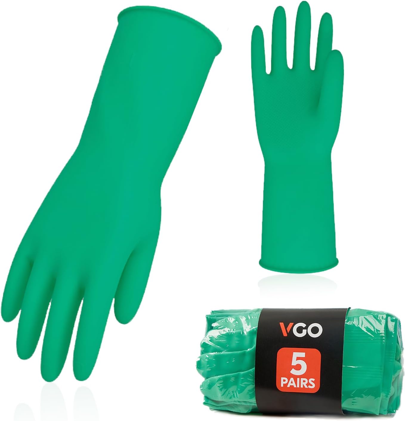 Vgo 5-Pairs Reusable Household Gloves for Cleaning and More