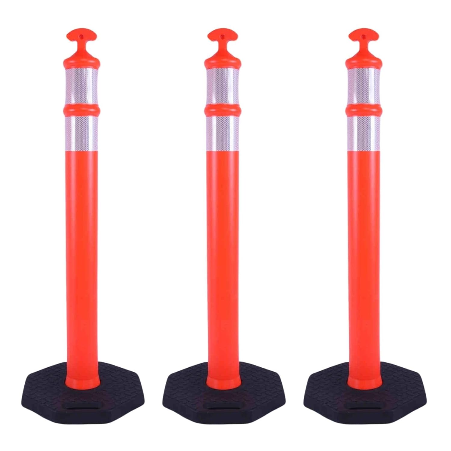 Reflective Rubber Base Traffic Delineator Post for Safety