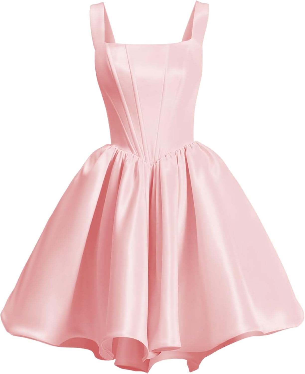 Satin Homecoming Dresses for Teens with Pockets and Straps