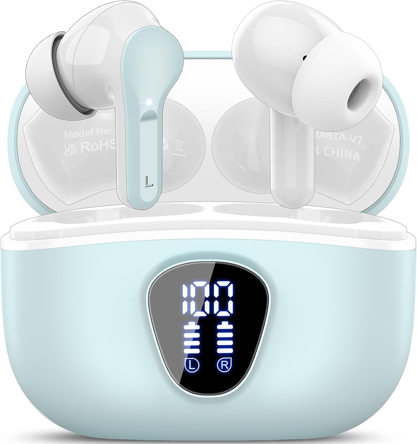 Wireless Earbuds with Bluetooth 5.4 and Noise Cancelling Mic