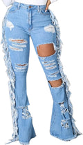 CuteCherry Bell Bottom Jeans for Women - Slim Fit Flared Denim