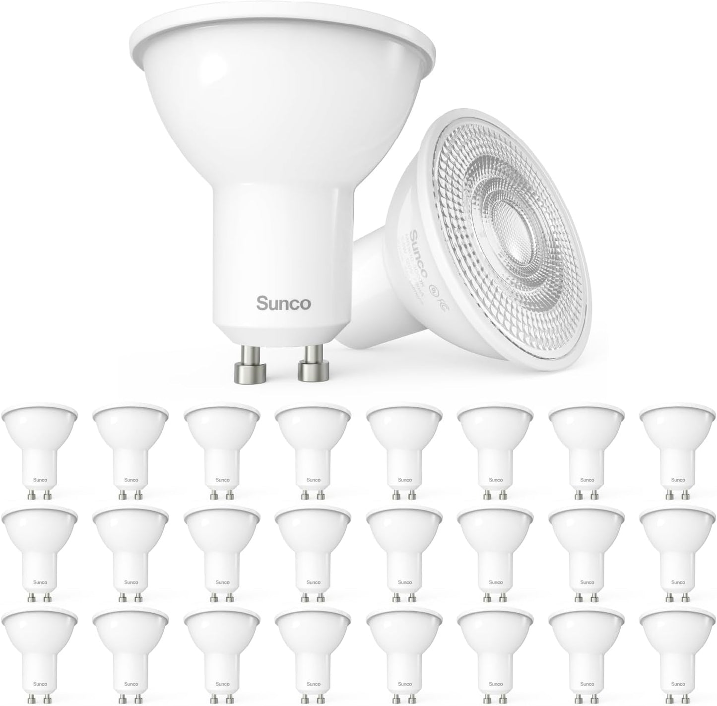 Sunco 24 Pack MR16 LED Bulb GU10 Dimmable Track Light Bulbs