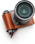 Handmade Genuine Real Leather Half Camera Case for Leica SL2 - Rufous