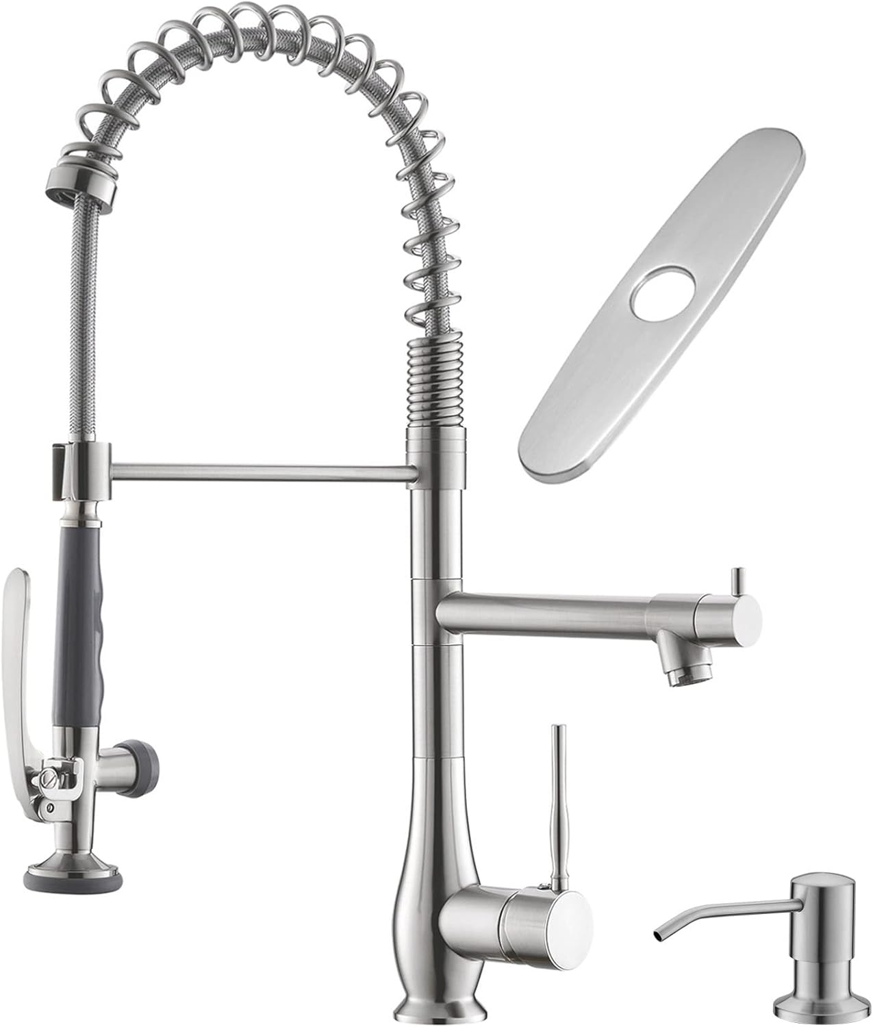 GIMILI Commercial Kitchen Faucet with Pull Down Sprayer Features