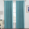 Solid Aqua Blackout Curtains 52 x 84 in Pair - Thermal Insulated