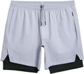 Mens 2 in 1 Workout Shorts with Compression Liner - 5ft Gym Shorts