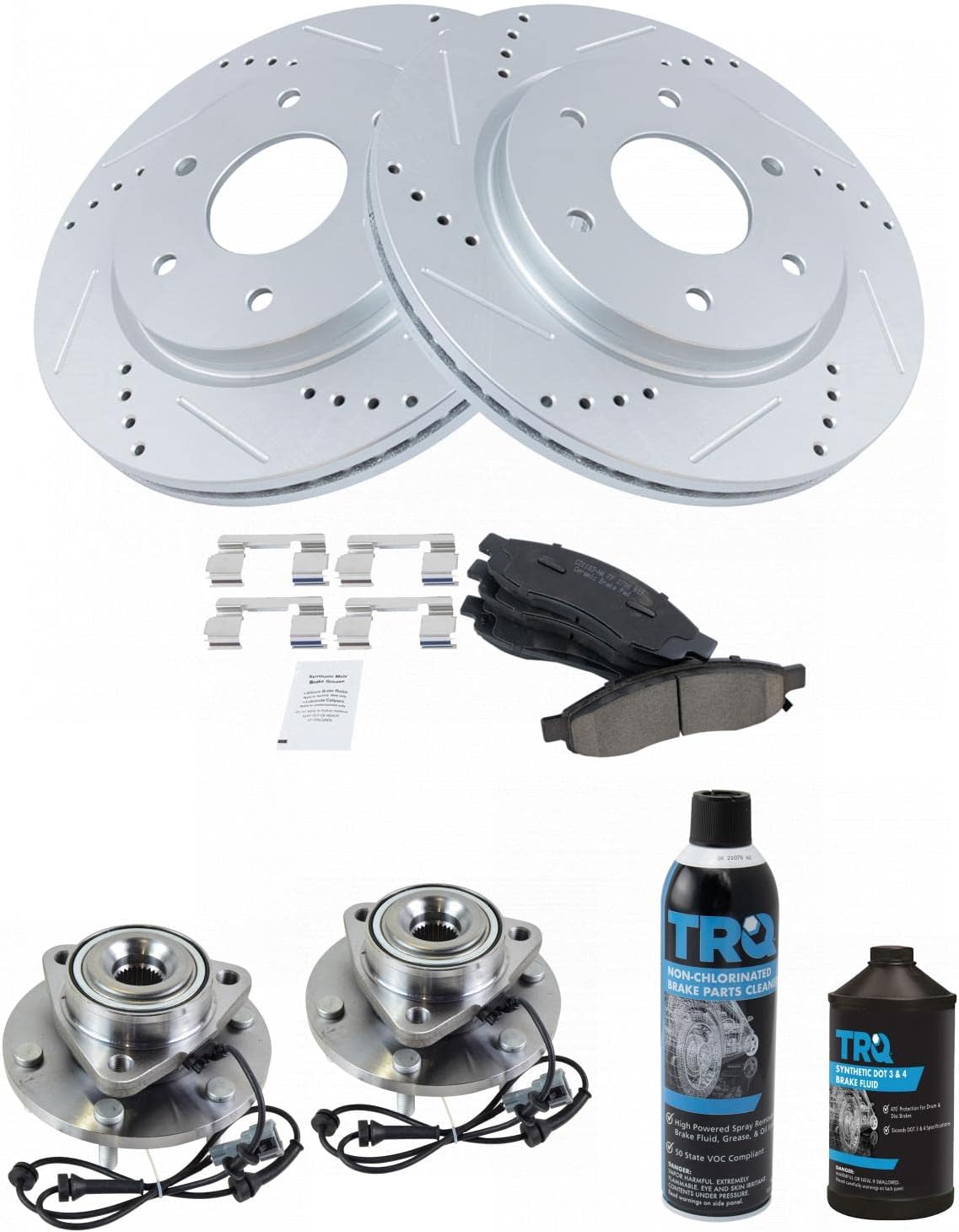 TRQ Front Brake Pad & Rotor Kit for INFINITI QX56 & Nissan