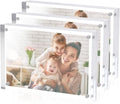 Acrylic Picture Frame 5x7 3 Pack - Clear Magnetic Desktop Display