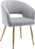 Home Office Velvet Desk Chair Light Gray - Tufted Accent Seat