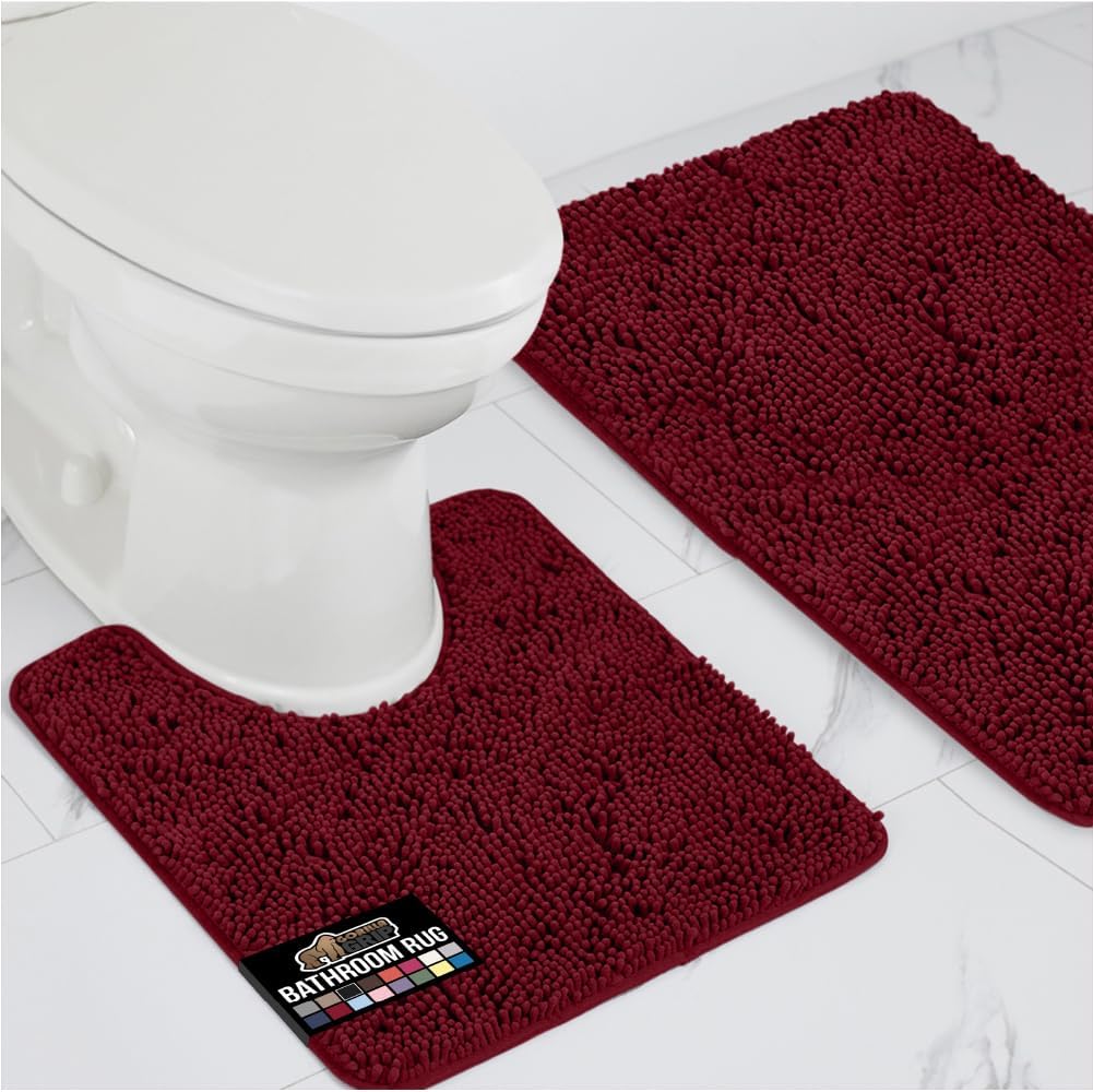 GORILLA GRIP Bathroom Rug Sets for Soft and Cozy Comfort