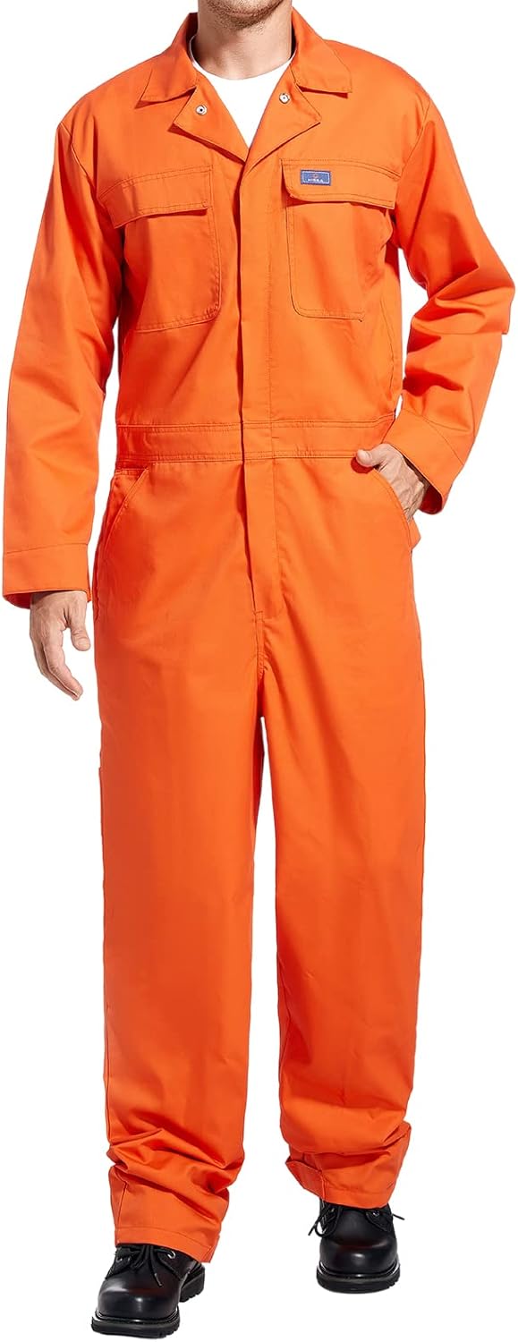 HISEA Men's Long Sleeve Coverall for Work with Multi Pockets