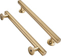 Brushed Brass Cabinet Pulls 3-3/4 in C-C 10 Pack - Solid Heavy Duty