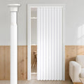 100% Blackout Magnetic Door Curtain Patio Door - Easy Install, White