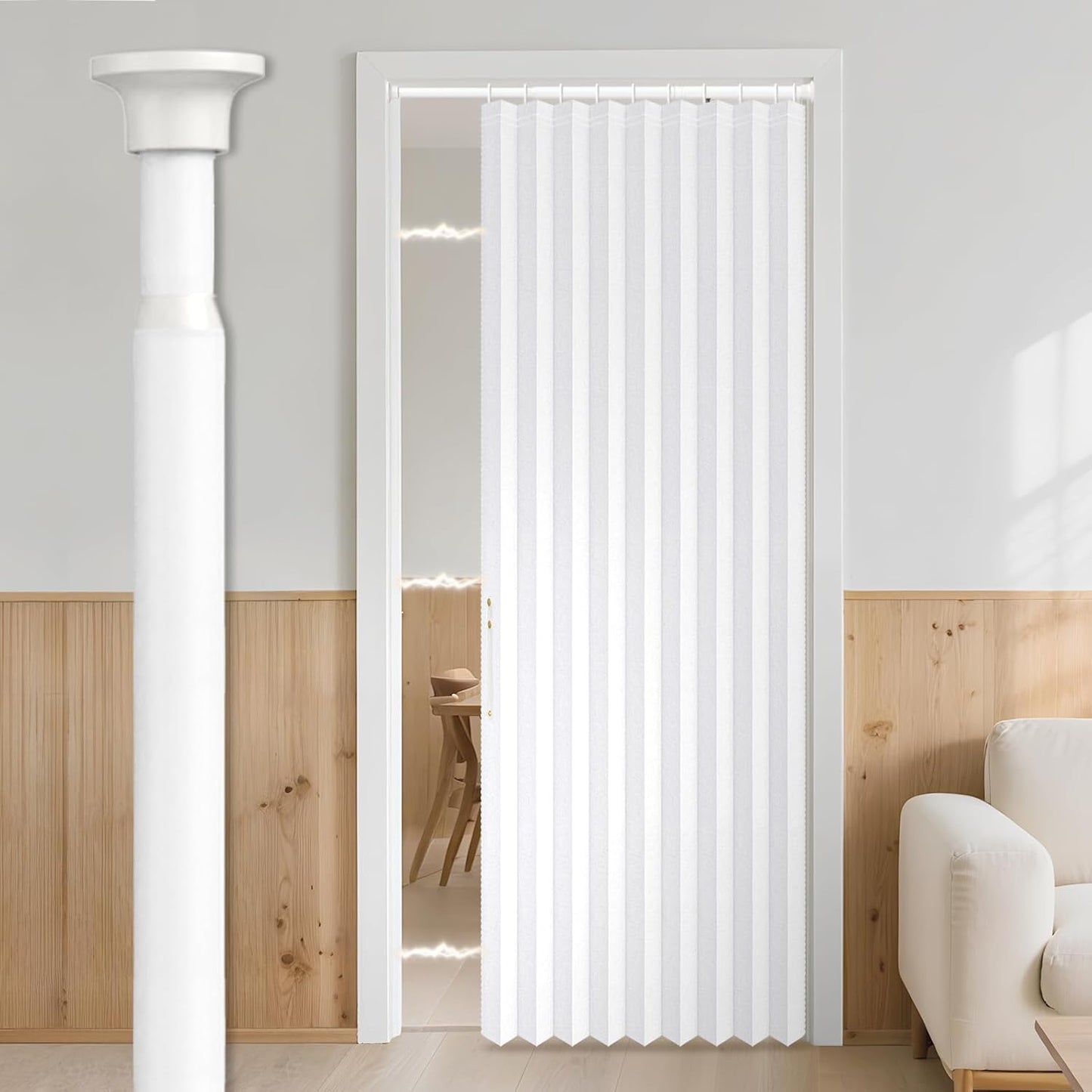 AJAZZ 100% Blackout Magnetic Door Curtain for Home Decor